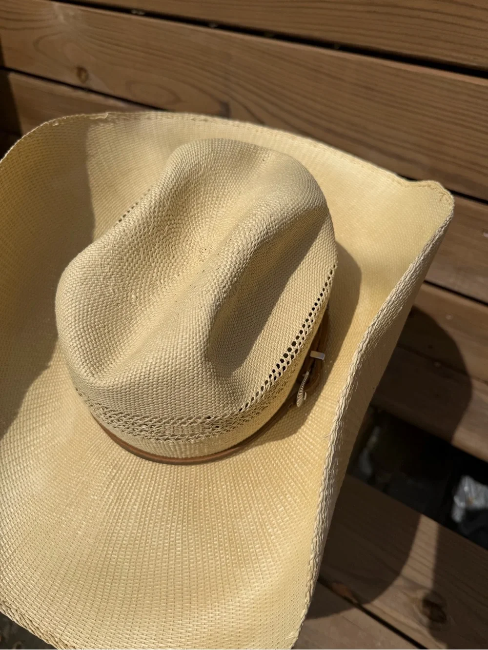 Harbor Hats Handmade Western Straw Cowboy Hat Size 7 3/8